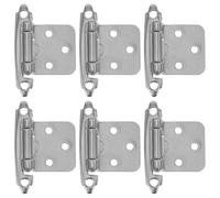 Kichvoe Bisagra de Resorte de Cierre Automático Plata 6 Piezas Bisagra de Gabinete, Superposición 1/2 Pulgada, Acero para Gabinetes y Cajones de Cocina y Muebles