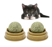 Kichvoe Bola de Juguete para Gatos Hierba Gatera, 4 Piezas, Bola Giratoria de Menta para Lamer, Promotor de Digestión, Limpiador Dental y Mordedor, Accesorio Interactivo para Mascotas