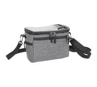 Kichvoe Bolsa para Manillar de Bicicleta Gris de Lona Resistente, Dos Bolsillos Laterales de Malla, Ligera y Multifuncional para Ciclismo y Bikepacking, Almacenamiento Seguro de Teléfono