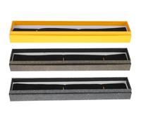 Kichvoe Caja de Almacenamiento Retro para Pinceles y Abanicos Plegables, Estuche de 3 Piezas (negro Dorado, Gris Plata, Amarillo Oro), Caja Decorativa Práctica para Oficina, Aula y Hogar