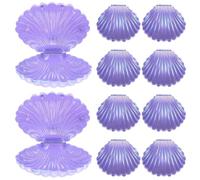 Kichvoe Caja de Dulces Conchas Marinas Púrpura 10 Piezas de Pp Reutilizable Ligera para Fiesta de Cumpleaños y Boda Decorativa