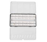 Kichvoe Caja Metálica Vacía para Acuarela Grande 28 Compartimentos, Estuche Portátil Negro de Hojalata para Pintura, Almacenamiento de Pigmentos y Uso Escolar o Artístico