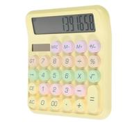 Kichvoe Calculadora de Bolsillo Mecánica de Plástico Amarillo, Diseño Portátil, Función de Sustracción, para Oficina y Hogar, Decoración de Escritorio, para Estudiantes y Adultos