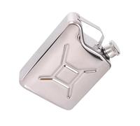 Kichvoe Cantimplora de Acero Inoxidable, Contenedor de Vino Portátil, 200ml, Plata, Forma de Cubo de Aceite, para Vino y Licor al Aire Libre