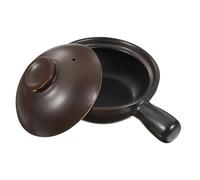 Kichvoe Cazuela de Barro Pequeña con Tapa y Asa Olla para Sopa y Arroz Resistente Altas Temperaturas para Cocina