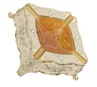 Kichvoe Cenicero Novedoso Cenicero de Aspecto Antiguo Cuadrado de Plástico Dorado, de Rosa, Decorativo para Mesa E Interior, Estilo Europeo Retro