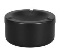 Kichvoe Cenicero Resistente al Viento y Fácil de Limpiar Negro de Acero Inoxidable Exterior Diseño Redondo Clásico Adecuado para Camping y Uso al Aire Libre