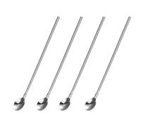 Kichvoe Cepillo de Limpieza de Acero Inoxidable para Pajitas Juego de 5 Cucharas de 8,2 Pulgadas para Bebidas y Alimentos, Adecuado para Uso en Oficina y Picnic al Aire Libre