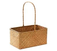 Kichvoe Cesta Decorativa Portátil De Flores De Juncos Asas Para Bodas y Eventos Almacenamiento De Cestas Para Plantas y Decoración Del Hogar Diseño Compacto y Ligero