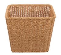 Kichvoe Cesto De Basura De Ratán Cubo De Basura De Mimbre Cubo De Basura Redondo Cesta De Almacenamiento Tejida Contenedor De Ropa Para Dormitorio Sala De Estar Y Baño