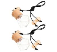 Kichvoe Colgantes para Coche Forma de Botella de Perfume, 2piezas de Vidrio y Madera, Decoración Elegante para Espejo Retrovisor y Ambiente Interior