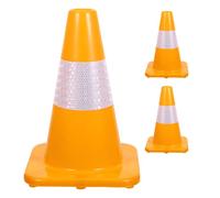 Kichvoe Conos de Seguridad Vial Reflectantes Amarillos 30 Cm, Paquete de 3 Piezas, Conos de Tráfico para Control de Carreteras, Señalización Resistente para Advertencia y Zonas de