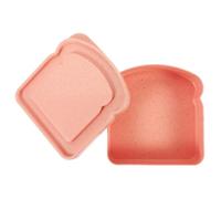 Kichvoe Contenedor Portátil para Sándwiches Cierre Hermético, Caja Reutilizable de Plástico en Forma de Tostada Adecuado para Almuerzo y Cena