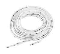 Kichvoe Cordones Reflectantes Planos para Zapatos Deportivos, Elásticos y Holográficos, Diseño de Estrellas, Ideales para Correr y Hacer Ejercicio Nocturno, Color Blanco, 140cm