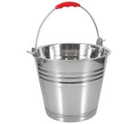 Kichvoe Cubo de Agua Portátil de Acero Inoxidable con Asa, Capacidad 5.0 L, Resistente al Desgaste, con Fondo Extra Grueso para Uso en Pastoreo de Leche