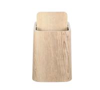 Kichvoe Cubo de Basura Decorativo Grande Tapa Abatible, Diseño Retro de Vetas de Madera, Plástico Resistente en Color Original Madera, Papelera Rústica para Oficina, Cocina y Baño, Fácil