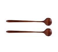 Kichvoe Cucharas Soperas de Madera Minimalistas de 28 CM Mango Largo, Ideales para Mezclar Cafés, Cócteles y Miel en Cocina Moderna