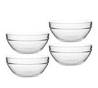 Kichvoe Cuencos de Vidrio Transparentes para Cocina 4 Piezas, Tazones Pequeños Multifunción para Servir Postres, Arroz y Pudín, Recipientes Resistentes al Frío para Hogar y Microondas