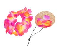 Kichvoe Disfraz para Mascota Decoracion Verano Estilo Hawaiano, Sombrero de Paja Ligero y Cómodo para Perros Pequeños en Camping y Fotografía
