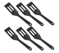 Kichvoe Espátulas de Silicona Antiadherentes 6 Piezas, Pala para Galletas Mini Negra Orificios, Utensilios de Cocina Resistentes al Calor para Hornear y Cocinar