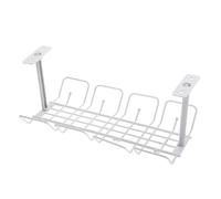 Kichvoe Estante Organizador Colgante para Cables Debajo del Escritorio, Bandeja de Almacenamiento Gris 1 Pieza, Malla Metálica Resistente para Oficina y Cocina, Solución Práctica