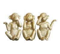 Kichvoe Estatua De 3 Monos Sabios Escuchar No Ver No Hablar No Verdades Malvadas Figuritas De Mono Escultura De Mono De Sabiduría para El Hogar Decoración Fengshui Trae Buena Suerte