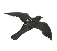 Kichvoe Estatua de Cuervo de Plástico Realista para Jardín y Balcón Adorno Ligero y Decorativo para Huerto y Exteriores Modelo de Pájaro Simulado para Espantar Aves