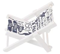 Kichvoe Estatua de Silla Pequeña Plegable de Madera y Tela Estilo Mediterráneo para Artística en Dormitorio