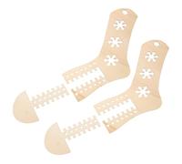 Kichvoe Exhibidores de Calcetines de Madera 2 Piezas Diseño de Copo de Nieve, Modelos Ajustables para Tejer Calcetines Hechos a Mano, Accesorios para Manualidades y Exhibición de Medias