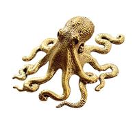 Kichvoe Figura de Pulpo de Bronce Vintage Ocho Patas, Escultura Decorativa para Escritorio, Adorno de Hogar y Oficina, Estatua Auspiciosa para Atraer Riqueza