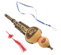 Kichvoe Flauta de Bambú China de Cucurbitáceas en Tono C Hulusi Instrumento Musical Étnico Decorativo y Práctico para Adultos y Estudiantes