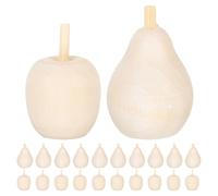 Kichvoe Frutas de Madera sin Pintar sin Rebabas para Manualidades 20 Piezas Diseño Simple y Delicado Adecuado para Decoraciones Navideñas y Proyectos Creativos