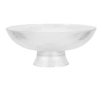 Kichvoe Frutero Gran Capacidad y Textura Vertical de Cristal Pie Alto Cuenco Decorativo para Exhibir Frutas y Acabado Refinado para Decoración de Cocina