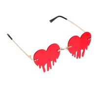 Kichvoe Gafas de Sol Flexibles y Fáciles de Usar en Forma de Corazón sin Montura Lágrimas Rojas para Fiestas Accesorio Adecuado para Fotografía y Eventos Festivos para Fotografía y