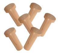 Kichvoe Ganchos Decorativos de Madera 6 Piezas para Colgar Sombreros y Bolsos, Diseño Moderno Minimalista para Puertas y Paredes, Solución Práctica para Almacenamiento en Entradas