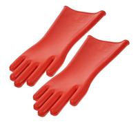 Kichvoe Guantes Aislamiento Eléctrico, Guantes Eléctricos de Alto Voltaje de Goma Roja, Diseño Ergonómico de Palma, para Electricistas y Trabajo de Campo
