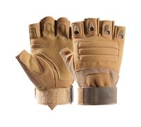 Kichvoe Guantes de Medio Dedo Resistentes al Desgarro Rotura, para Ciclismo y Montañismo Guantes de Ciclismo de Medio Dedo Tácticos, Microfibra Imitada, Talla L y XL, Caqui