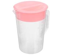 Kichvoe Jarra Medidora de Plástico con Tapa Rosa, Capacidad de 2l, Escala Graduada para Líquidos, Adecuado para Hidratación Diaria y Uso en Reuniones Formales