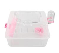 Kichvoe Jaula Portátil para Hámster Transparente y Resistente con Accesorios de Alimentación Diseño Seguro y Uso para Exteriores para Viajes y Paseos con Pequeños Roedores