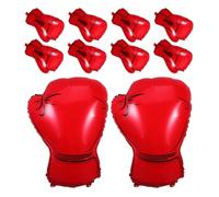 Kichvoe Juego de 10 Globos de Aluminio de 20 Pulgadas en Forma de Guantes de Boxeo Rojos, Decoraciones Deportivas para Fiestas de Cumpleaños y Eventos de Lucha Libre, Centro de
