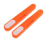 Kichvoe Juego de 2 Tijeras Pequeñas de Pesca de Precisión de Plástico Naranja Tapa, Cortador de Línea Portátil para Pesca y Manualidades, Kit Ligero y Versátil para Costura y Punto de