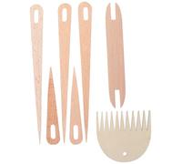 Kichvoe Juego de Accesorios para Tejido de Tapices 7 Piezas, Lanzadera de Madera Natural, Agujas de Gran Ojo, Peine para Manualidades, Herramientas para Telar y Crochet, Kit