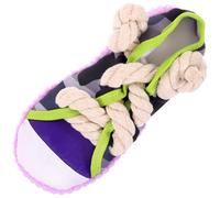 Kichvoe Juguete para Perros Pequeños Interactivo de Cuerda de Algodón en Forma de Zapato Chirriante para Morder, Limpieza Dental y Alivio de Dentición, Color Morado, Adecuado