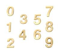 Kichvoe Letrero de Número de Casa Moderno Dorado de Abs, Fácil de Leer y Reconocer, 10 Piezas Adhesivas para Codificación y Número de Pisos