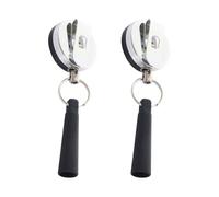 Kichvoe Llavero Antirrobo Telescópico Cable de Acero y Capuchón de Silicona para Bolígrafo, Hebilla Retráctil Multifuncional, 2 Unidades, Adecuado para Oficina y Material Escolar