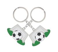 Kichvoe Llavero de Fútbol Metálico 2 Piezas, Acero Inoxidable, Diseño Deportivo Portátil para Mochila y Llaves, Recuerdo Deportivo Adecuado para Fanáticos, Obsequio Fútbol y