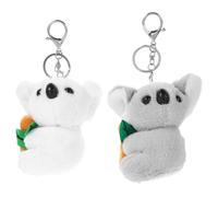 Kichvoe Llavero de Peluche Koala 2 Piezas Color Claro y Gris Colgante para Bolso y Mochila, Decoración Adorable para Fiestas y Obsequio, Accesorio Suave y Esponjoso para Llaves
