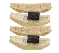 Kichvoe Modelo Artesanal de Barco Miniatura 4 Piezas para Decoración de Micropaisaje, Adornos de Barco y Embarcaciones Tradicionales Detalles Realistas y Colores Surtidos Color Aleatorio