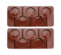 Kichvoe Moldes de Silicona Redondos para Piruletas 2 Piezas, Molde de Chocolate DIY Reutilizable, 5 Cavidades Grandes, Apto Horno Microondas y Lavavajillas, Utensilios para Hacer Dulces