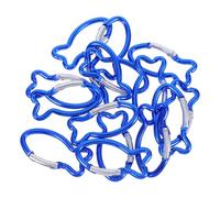 Kichvoe Mosquetones para Escalada 15 Piezas Forma de Pez, Aleación de Aluminio Azul, Cierre Seguro y Bloqueo, Accesorios para Camping y Senderismo, Mini Mosquetones Resistentes